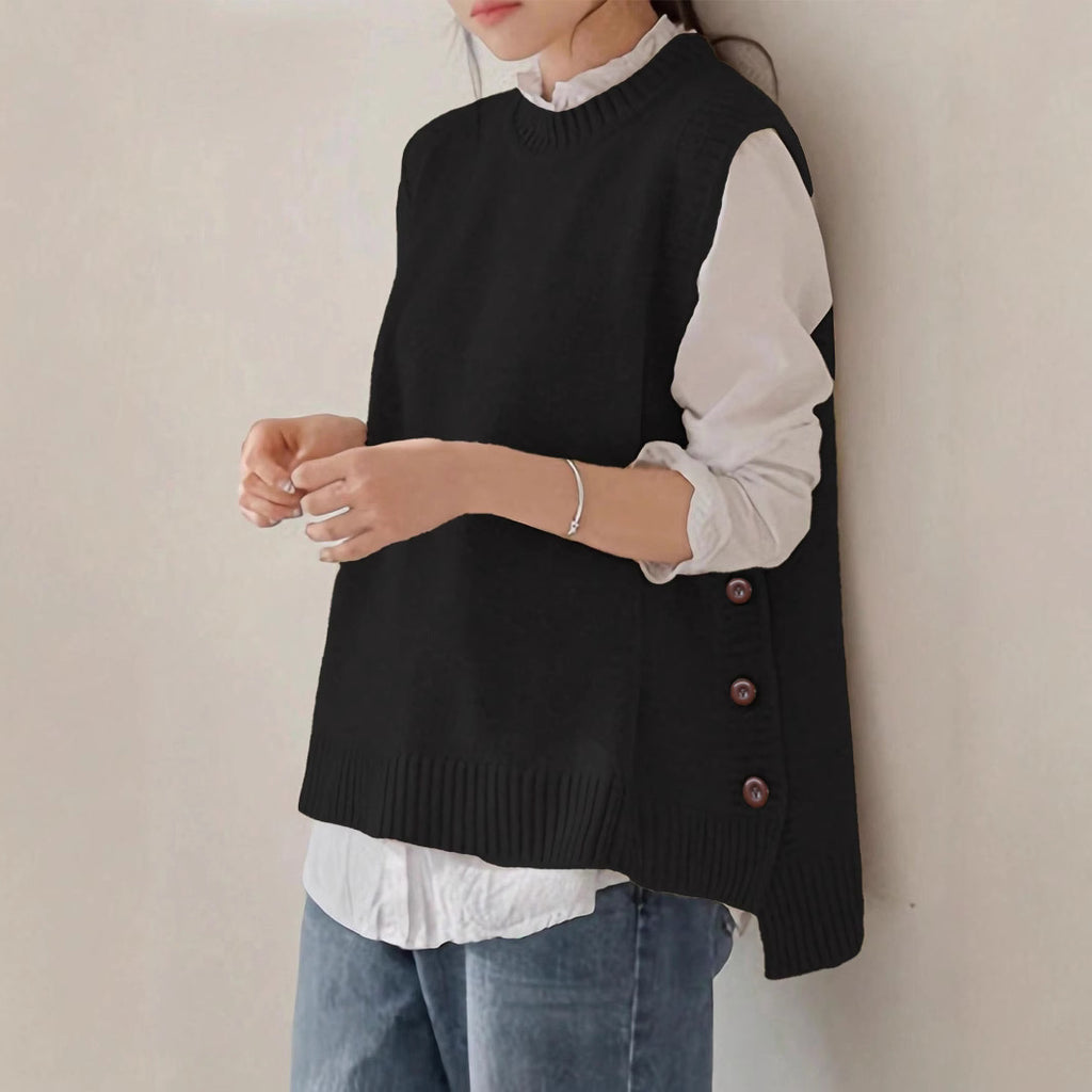 Gilet Donna in Maglia Senza Maniche – Stile Vintage Morbido da Sovrapporre