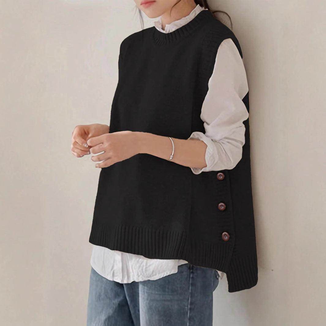 Gilet Donna in Maglia Senza Maniche – Stile Vintage Morbido da Sovrapporre