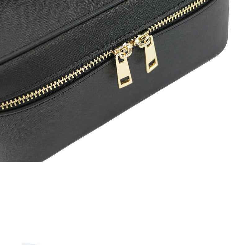 Borsa da toilette da viaggio in crosta di pelle – Borsa da toilette portatile in vera pelle