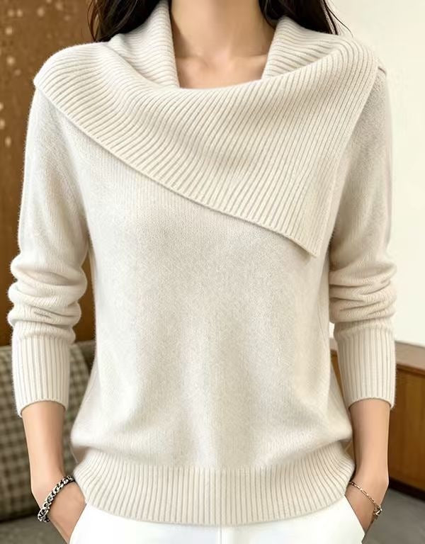 Maglione donna rilassato con collo a revers - Comodo e versatile
