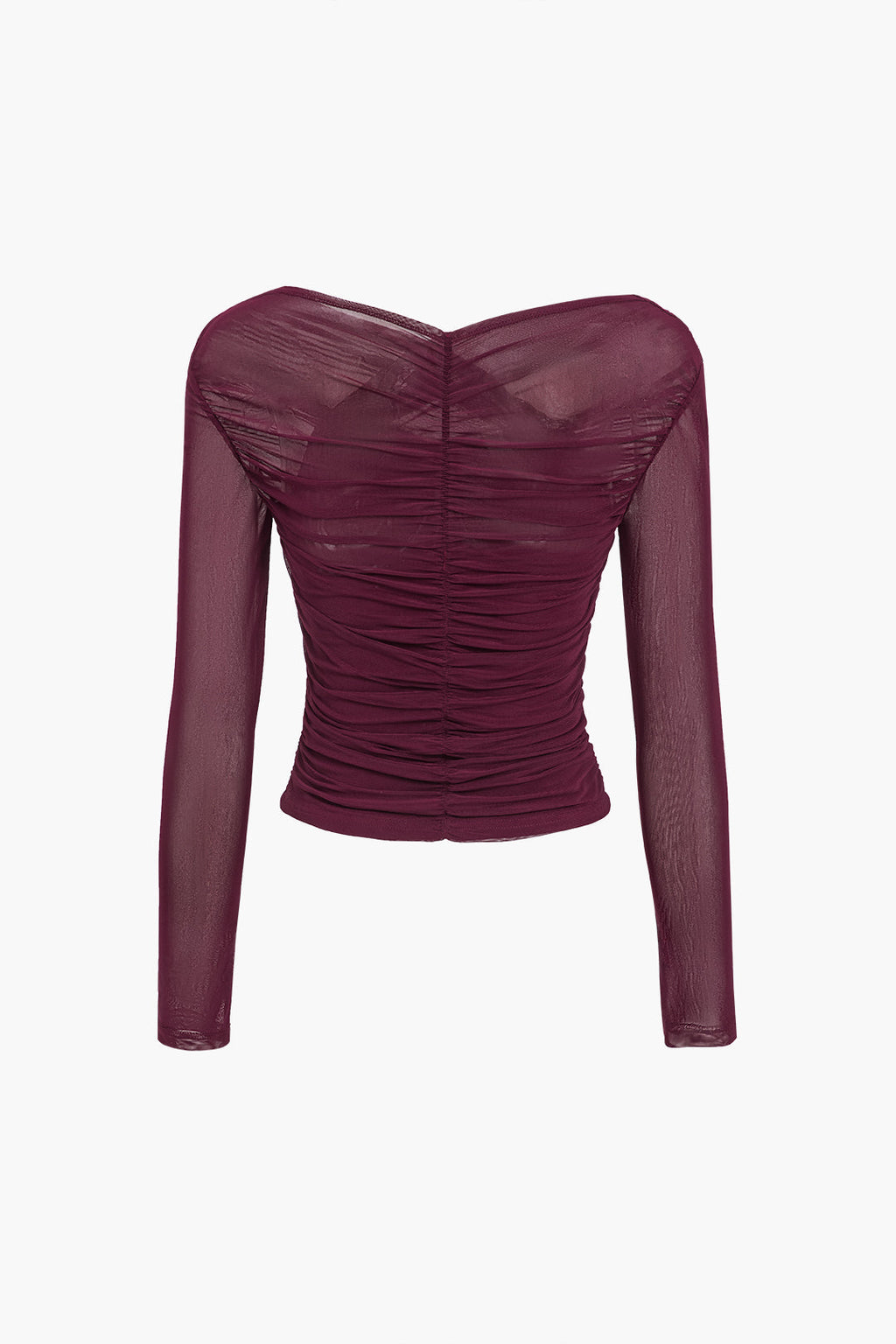 Camicetta da donna in rete drappeggiata – Maniche lunghe, elegante, casual, stile da lavoro