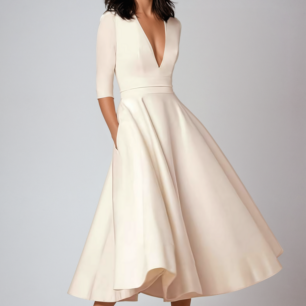 Abito Vintage Donna A-Line Anni ’60 con Gonna Svasata – Elegante e Femminile