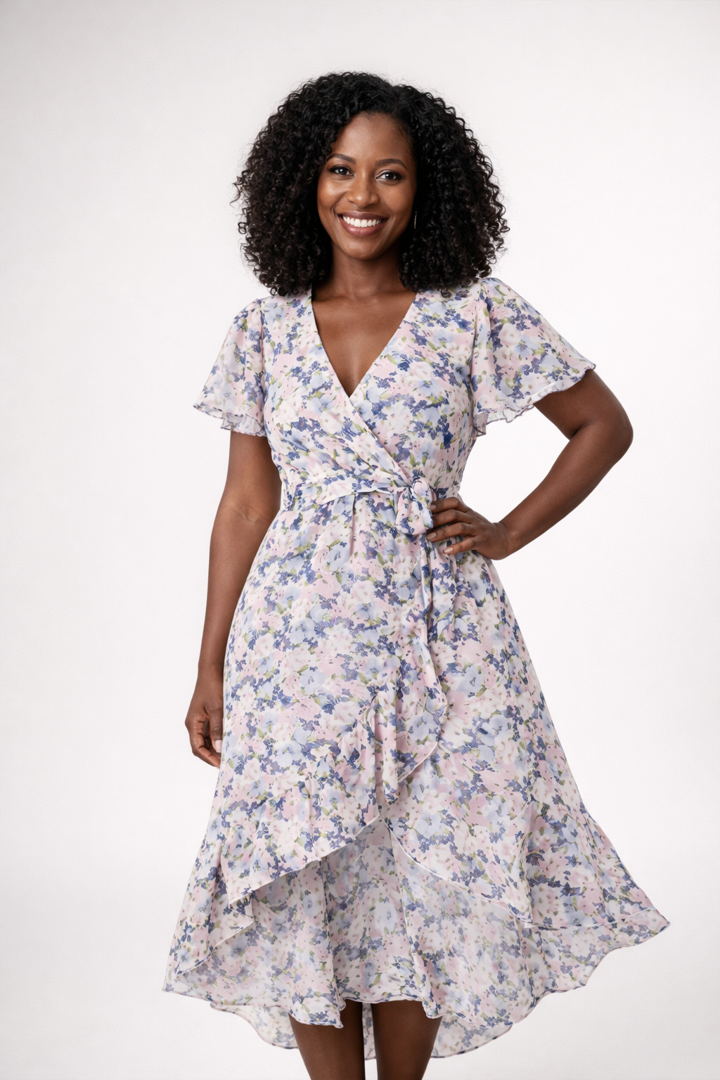 Abito midi floreale da donna – Taglio elegante e fascino romantico