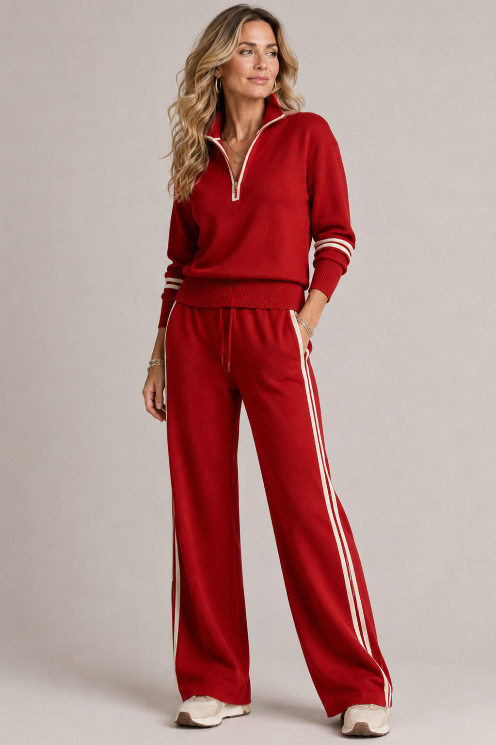 Set da donna con felpa zip e pantaloni - Comodo e moderno