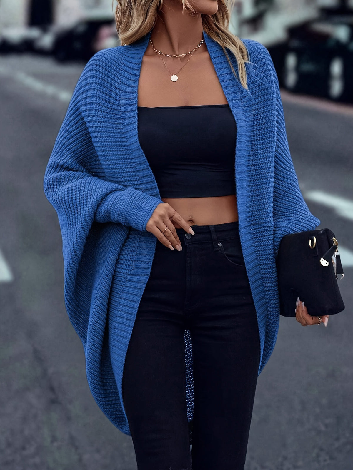 Cardigan ampio donna maniche a pipistrello - Morbido e fluido