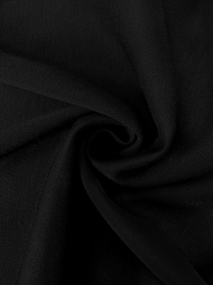 Vestito maxi da donna con maniche a sbuffo – elegante con collo alto e bottoni