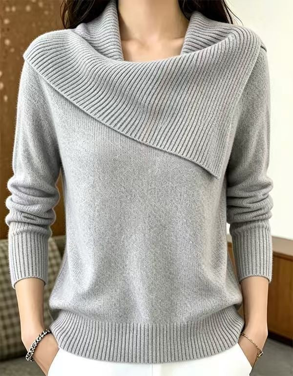 Maglione donna rilassato con collo a revers - Comodo e versatile