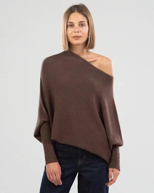Jersey drapeado asimétrico para mujer - Fluido y elegante