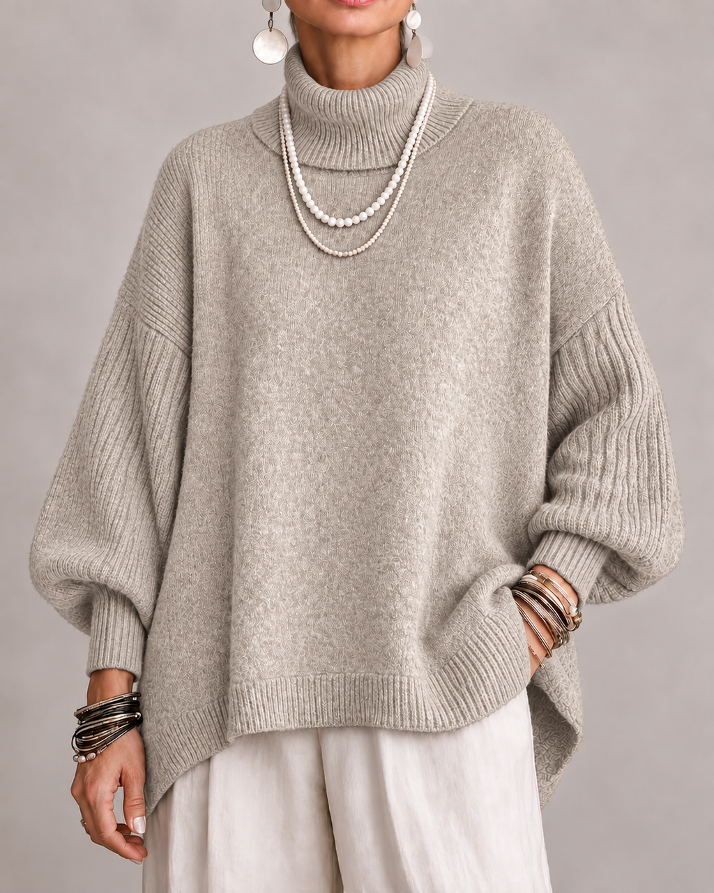 Pull femme à col roulé Kathleen - Élégant et doux