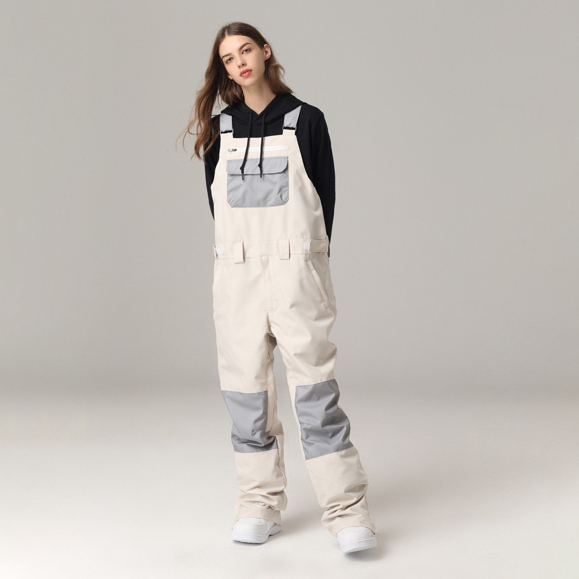 Salopette da sci unisex con bretelle regolabili – Pantaloni da neve invernali