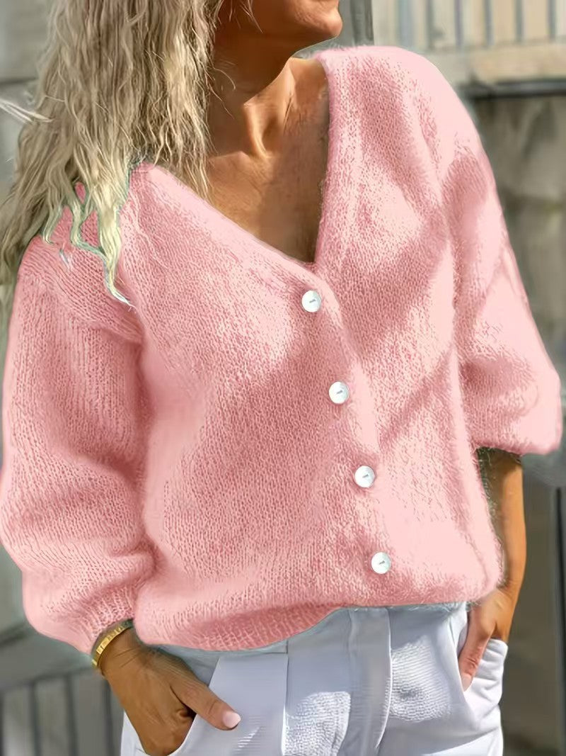 Cardigan en maille pour femme à boutons - Simple et doux