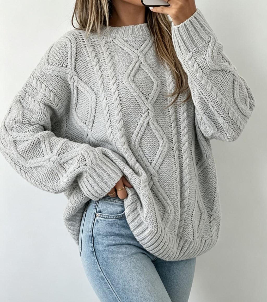 Rummelig sweater til kvinder med rund hals - Blød og afslappet