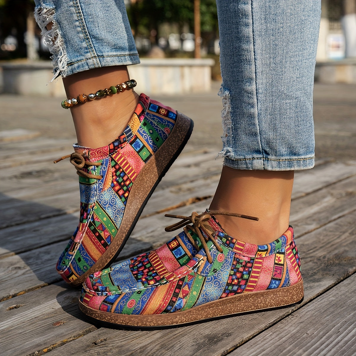 Sneakers Comode con Patchwork Vivace – Calzature Eleganti per Tutti i Giorni