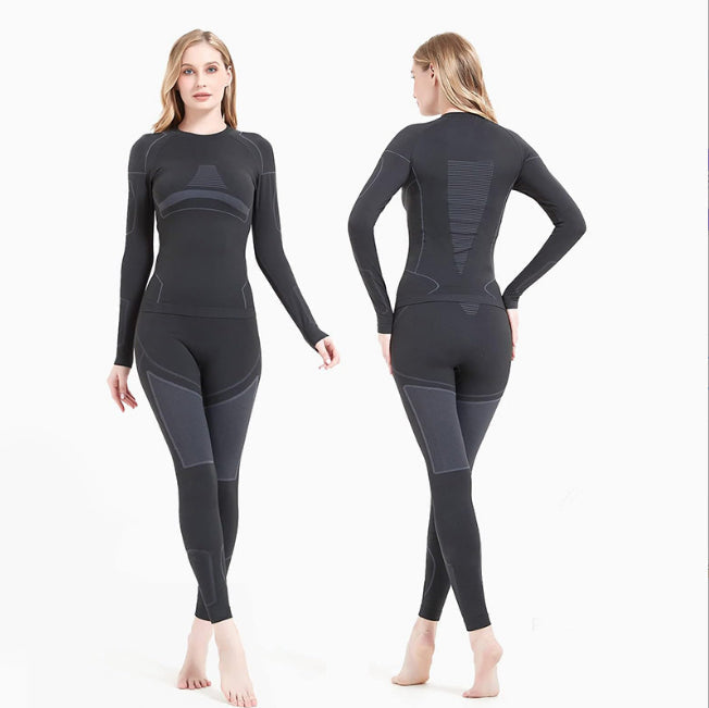 Completo da sci invernale da donna - giacca e pantaloni coordinati in tessuto elasticizzato