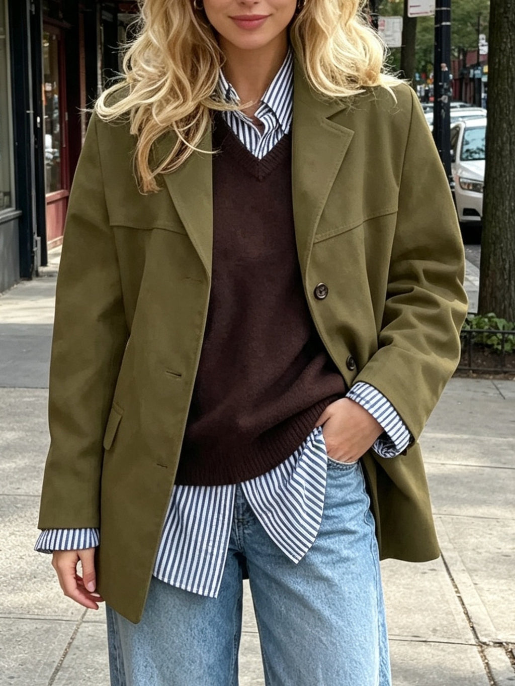 Cappotto donna retro con tasche - Ampio ed elegante