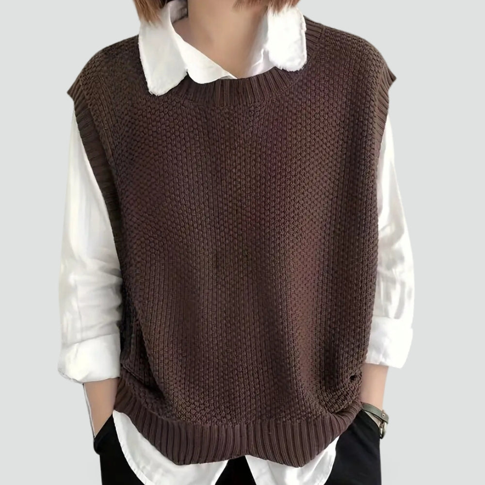 Maglione senza maniche donna a girocollo - Semplice e versatile