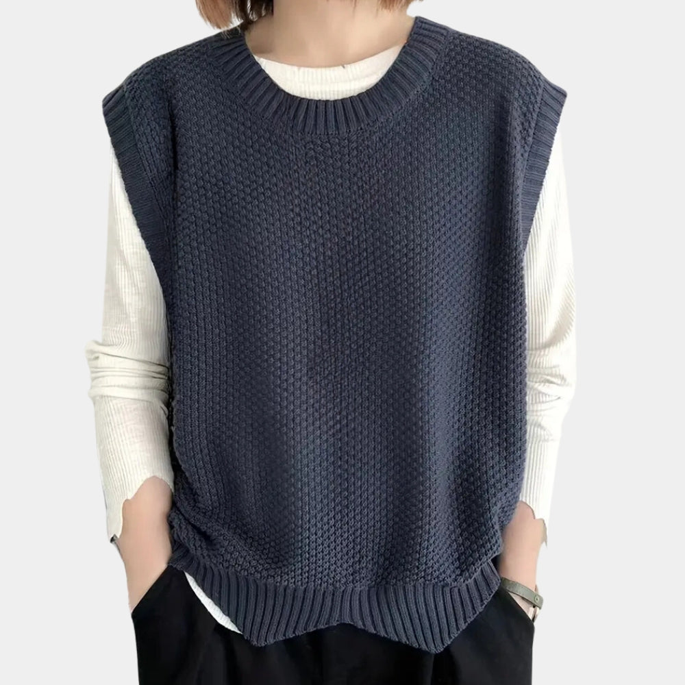 Maglione senza maniche donna a girocollo - Semplice e versatile