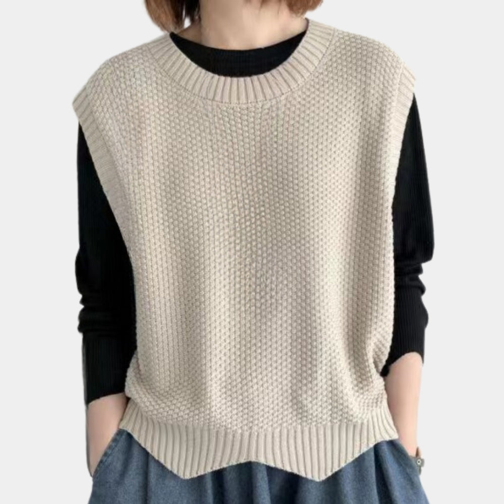 Maglione senza maniche donna a girocollo - Semplice e versatile