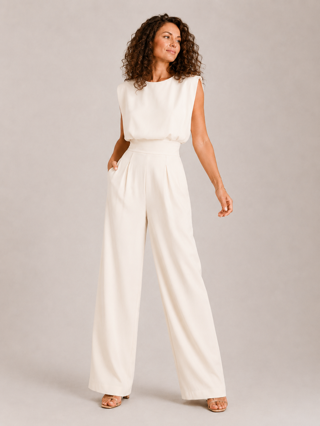 Tuta da donna fluida senza maniche - Moderna ed elegante