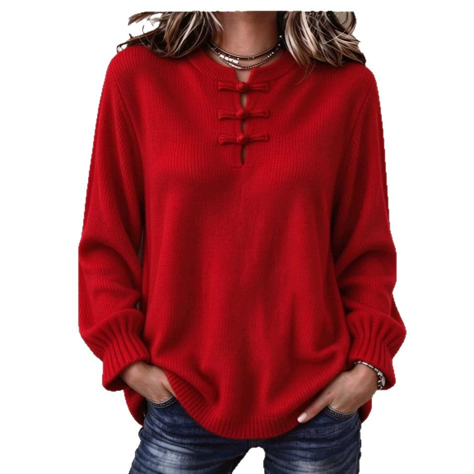 Camicia in maglia da donna con collo alto – Vestibilità casual