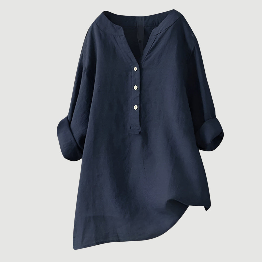 Camicia leggera da donna – Camicia estiva ampia in cotone dal taglio rilassato