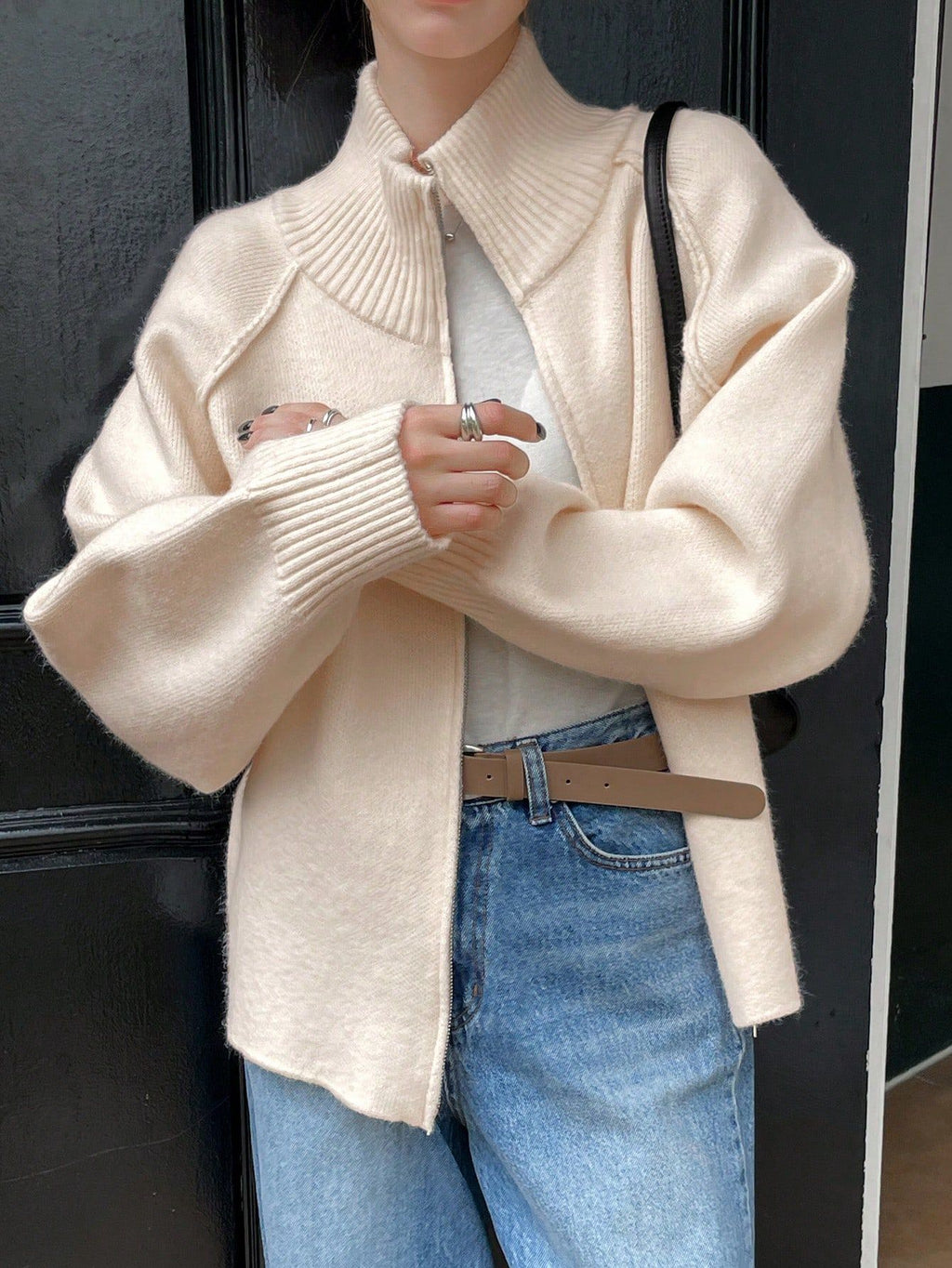 Manteau femme en maille coupe décontractée - Doux et facile à porter