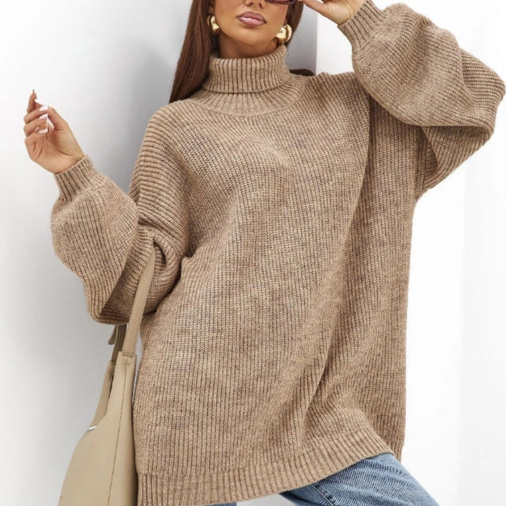 Top femme en maille à col montant - Tendance et chaud