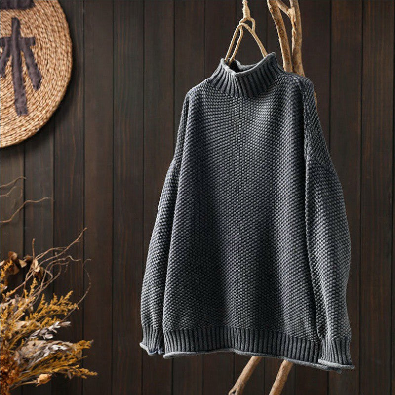 Maglione dolcevita morbido ed elegante in maglia oversize da donna