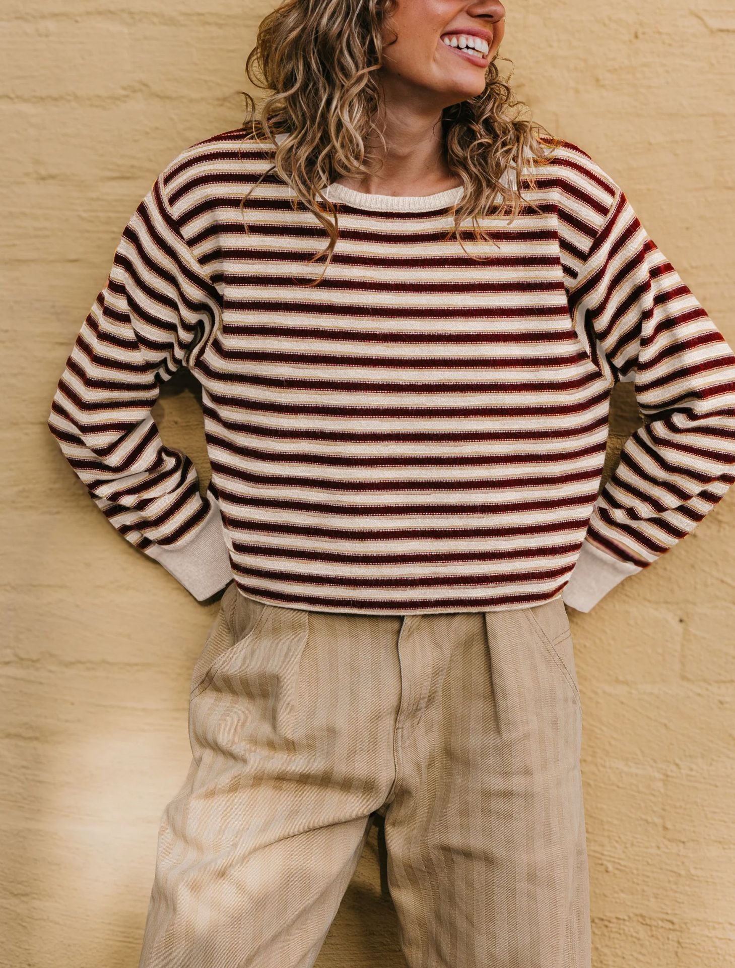 Pull femme rayé à blocs de couleurs en maille - Doux et moderne