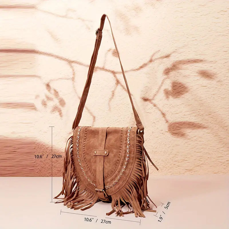 Borsa a tracolla da donna con nappina