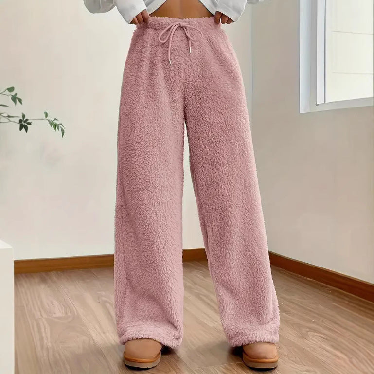 Pantalon femme en polaire uni - Doux et décontracté