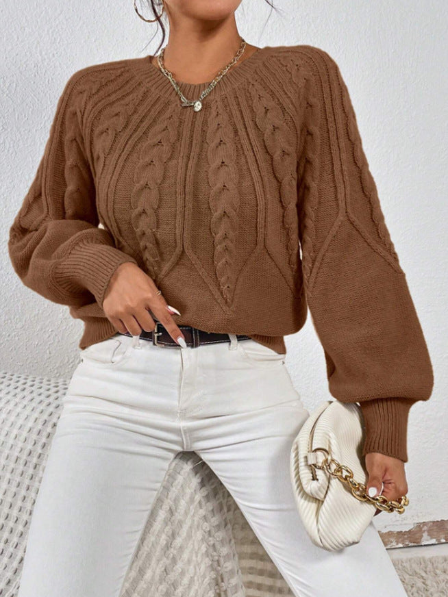 Suéter de mujer de cuello redondo con textura - Suave y versátil