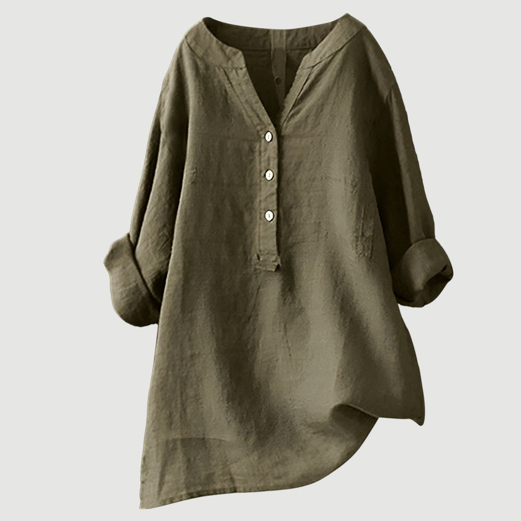 Camicia leggera da donna – Camicia estiva ampia in cotone dal taglio rilassato