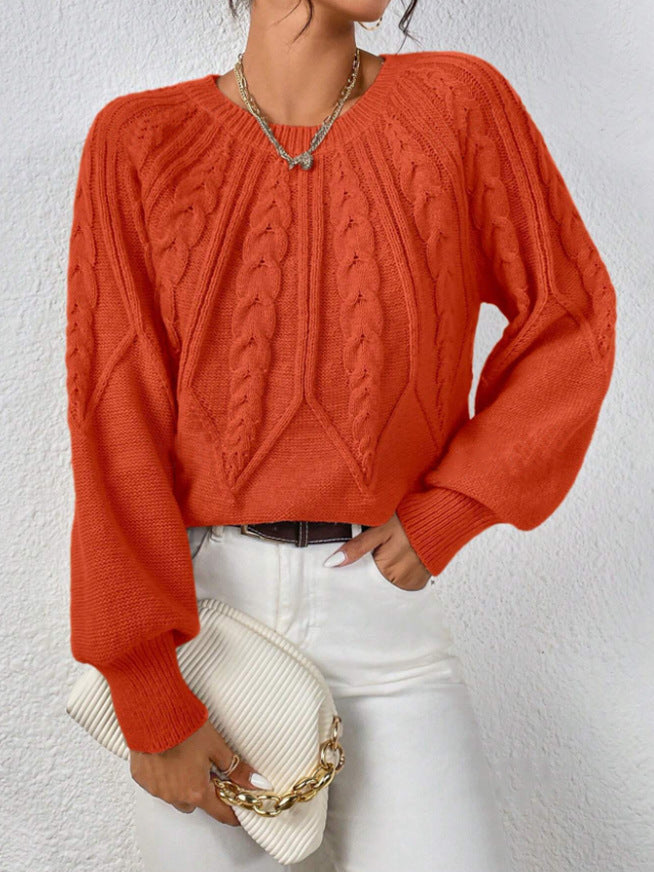 Suéter de mujer de cuello redondo con textura - Suave y versátil