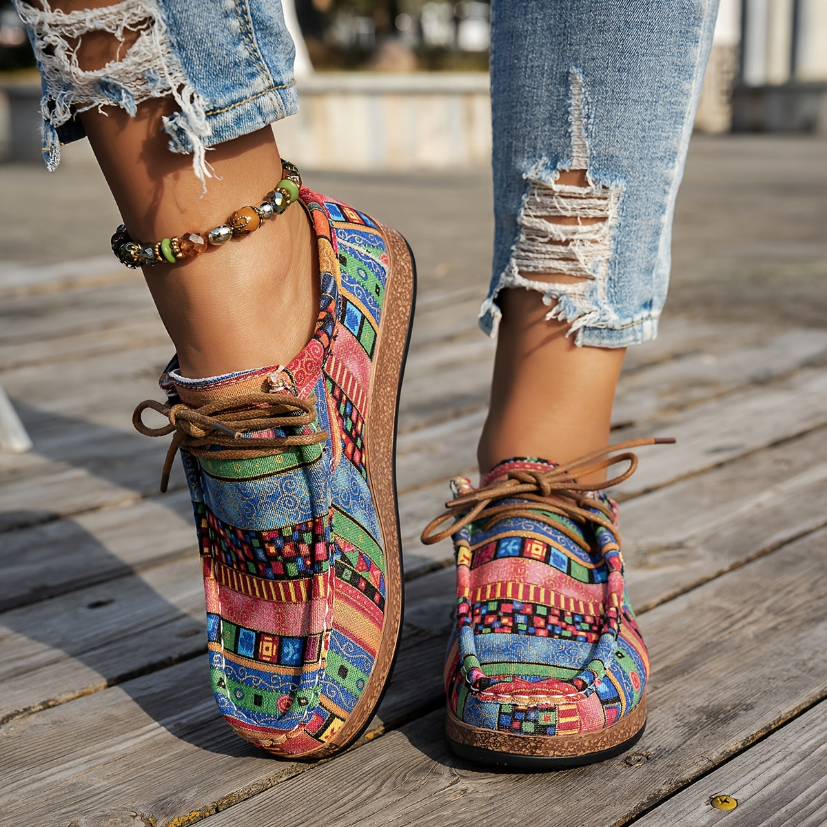 Sneakers Comode con Patchwork Vivace – Calzature Eleganti per Tutti i Giorni