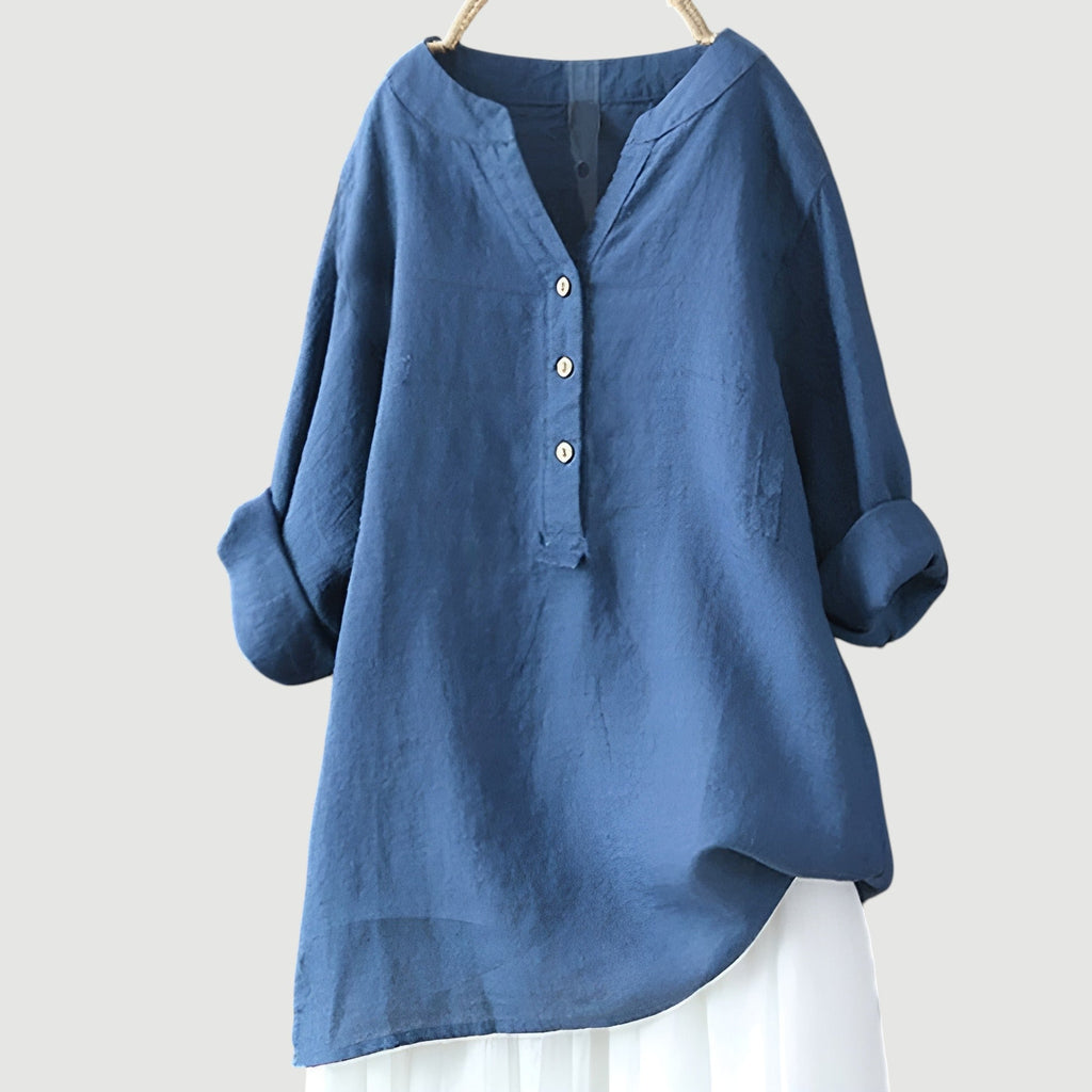 Camicia leggera da donna – Camicia estiva ampia in cotone dal taglio rilassato