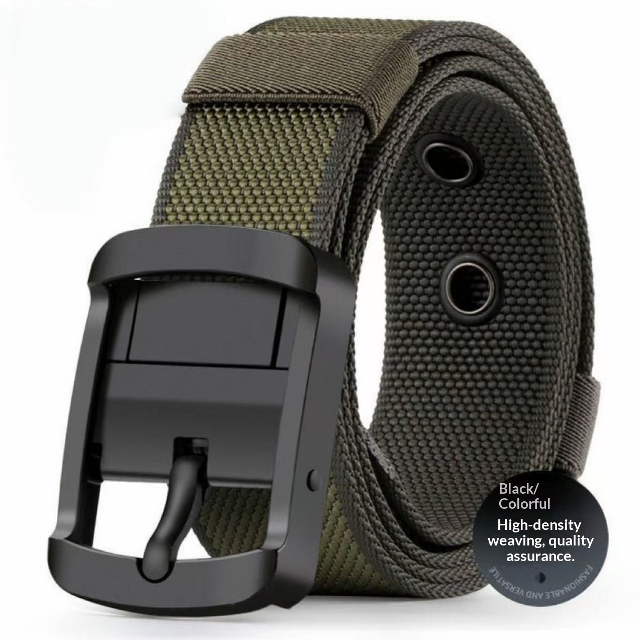 Cintura girevole in nylon da uomo – Stile versatile con fibbia ad ardiglione bifacciale
