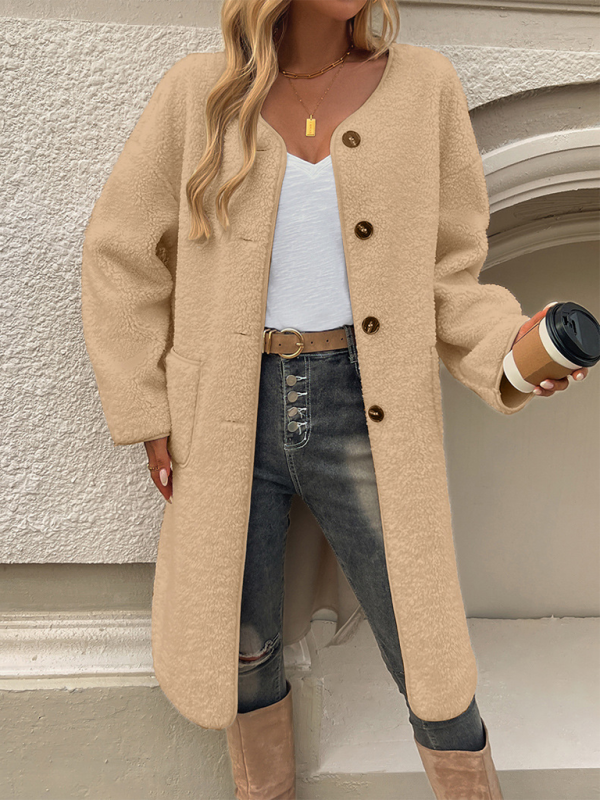 Women's soft button-front coat – Comfortable and chic