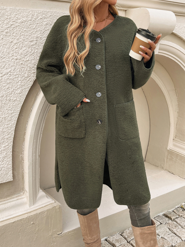 Women's soft button-front coat – Comfortable and chic