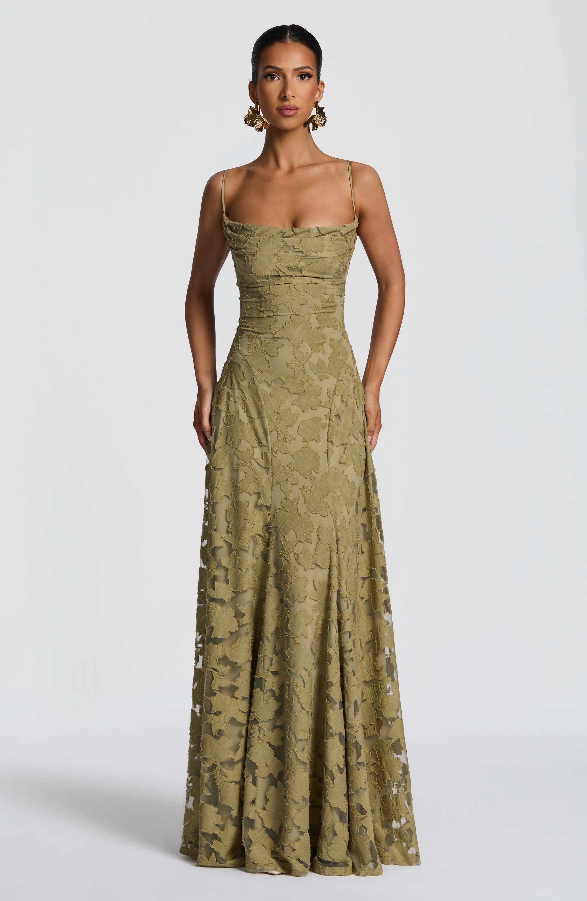 Abito maxi floreale da donna con scollo morbido e schiena con laccio - Fluido ed elegante