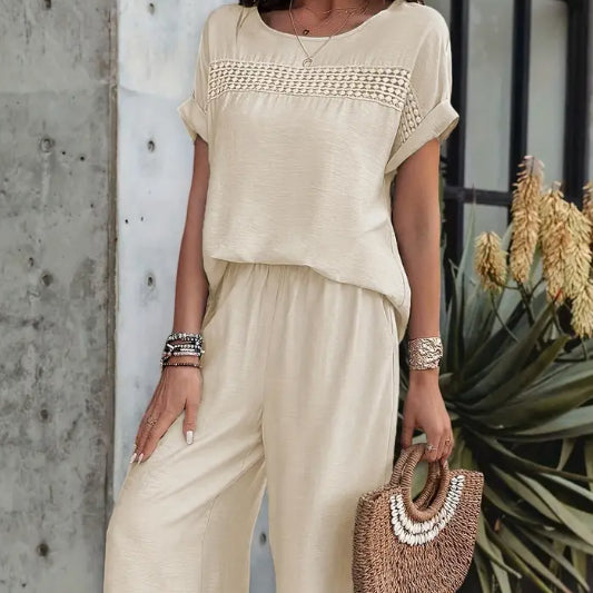 Set donna ampio con top e pantaloni coordinati