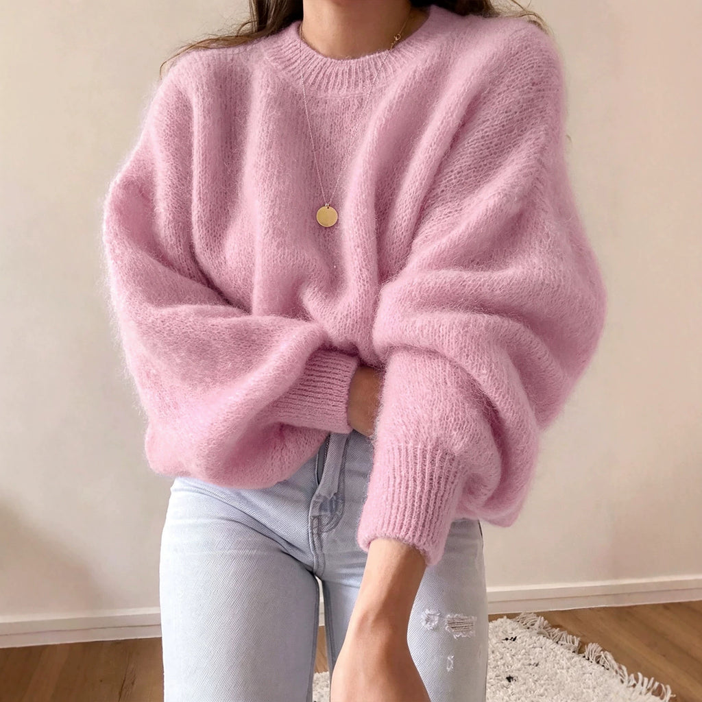 Pull femme à col rond ample - Doux et confortable