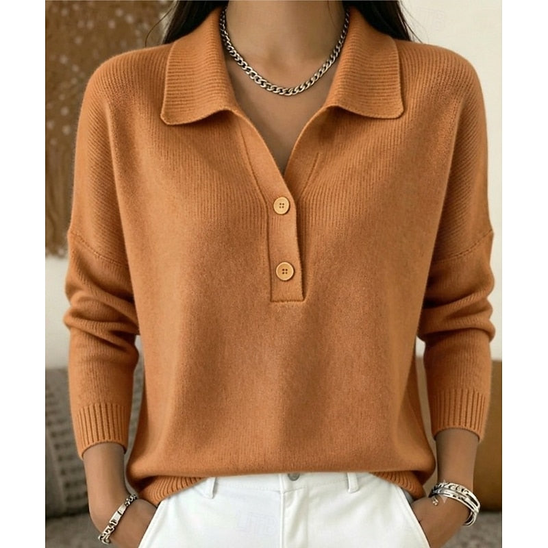 Jersey de mujer con botones y cuello - Elegante y cómodo