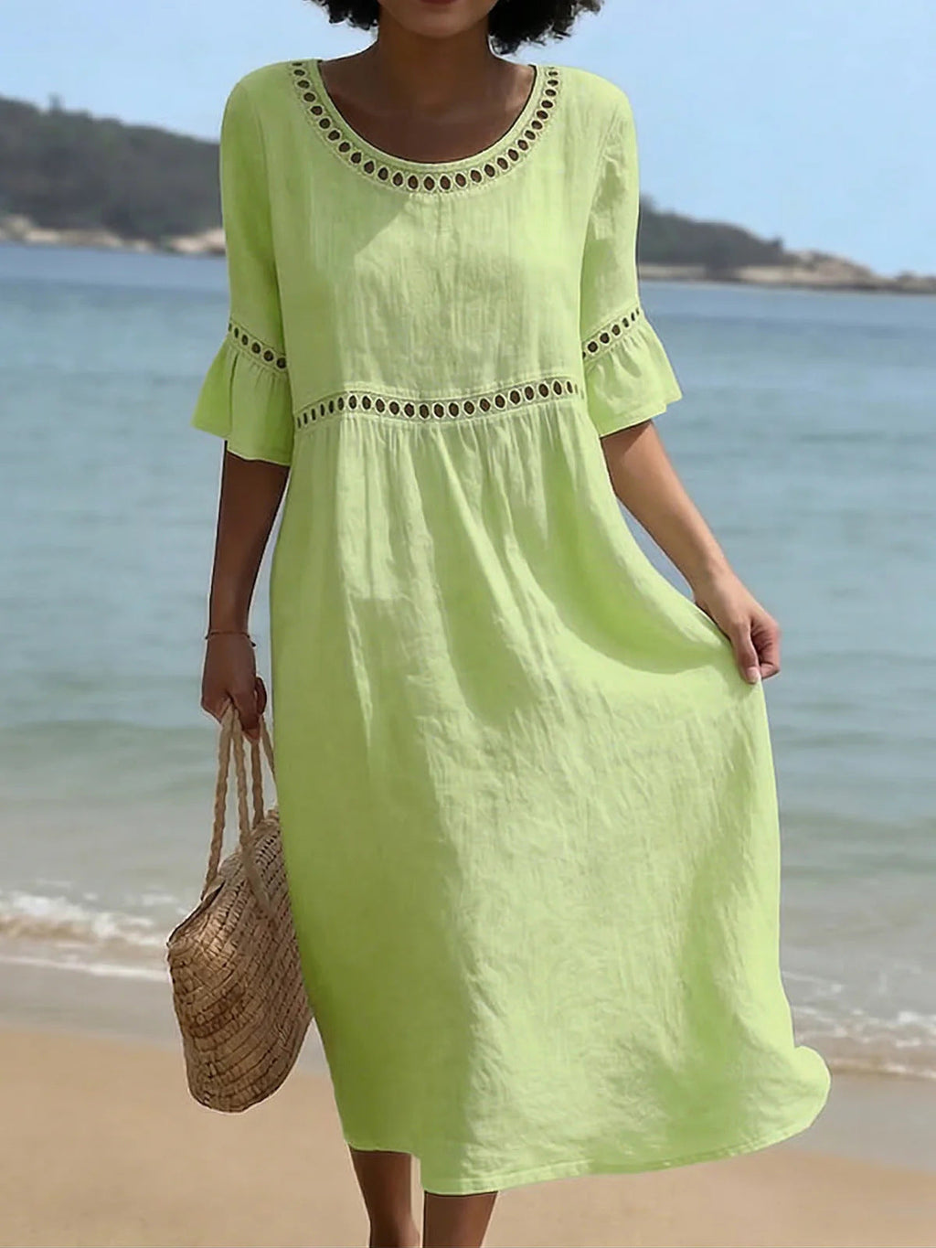 Amara - Abito midi da donna elegante effetto contenitivo