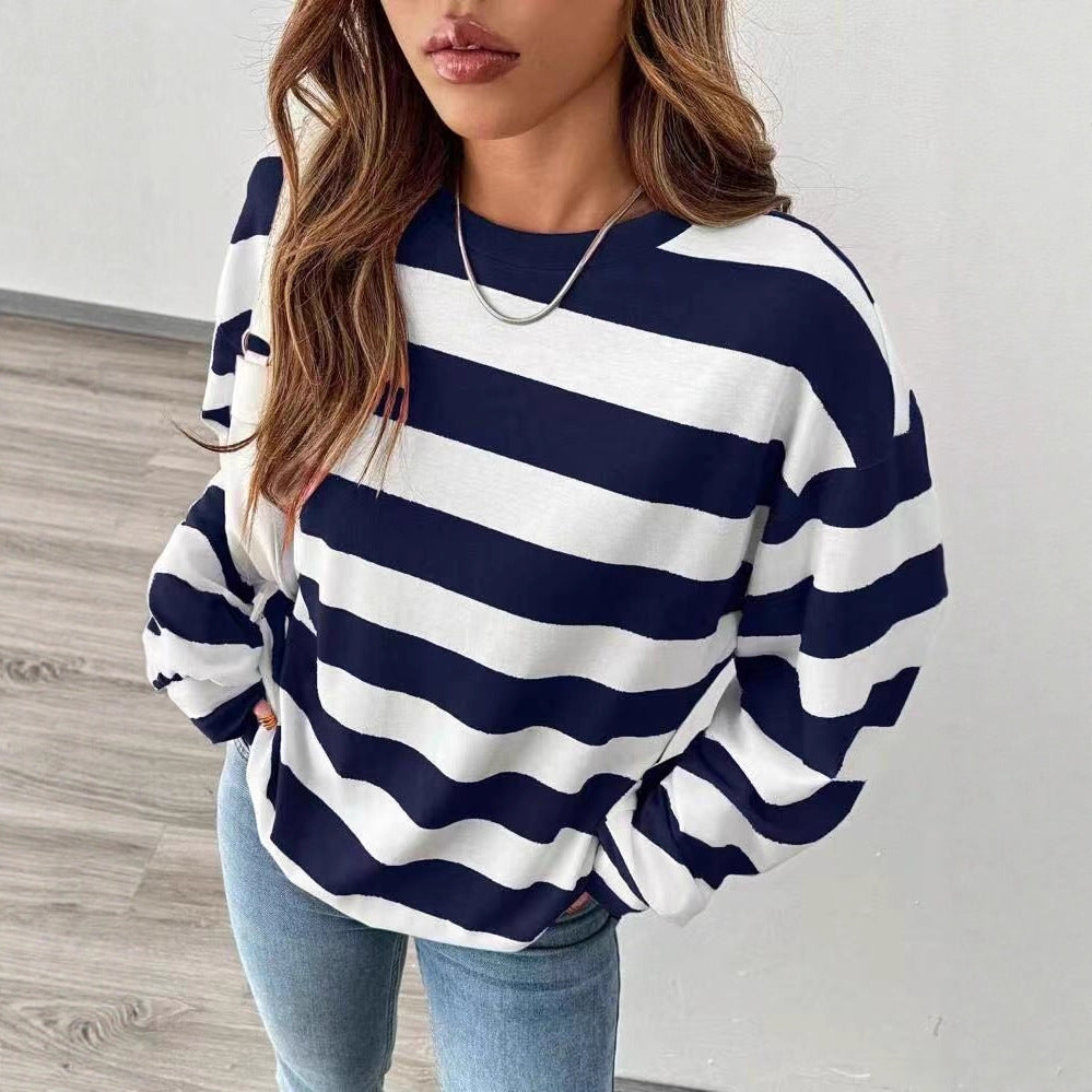 Top de mujer a rayas y manga larga - Informal y moderno