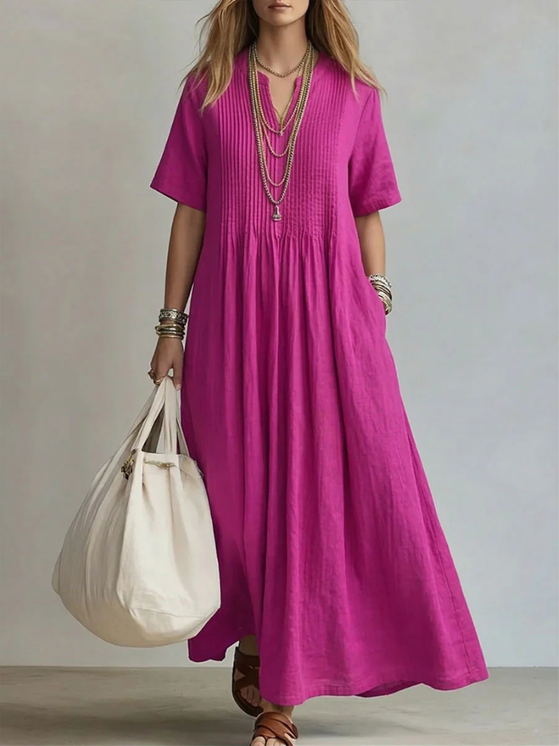 Abito plissettato da donna senza maniche - Elegante e leggero
