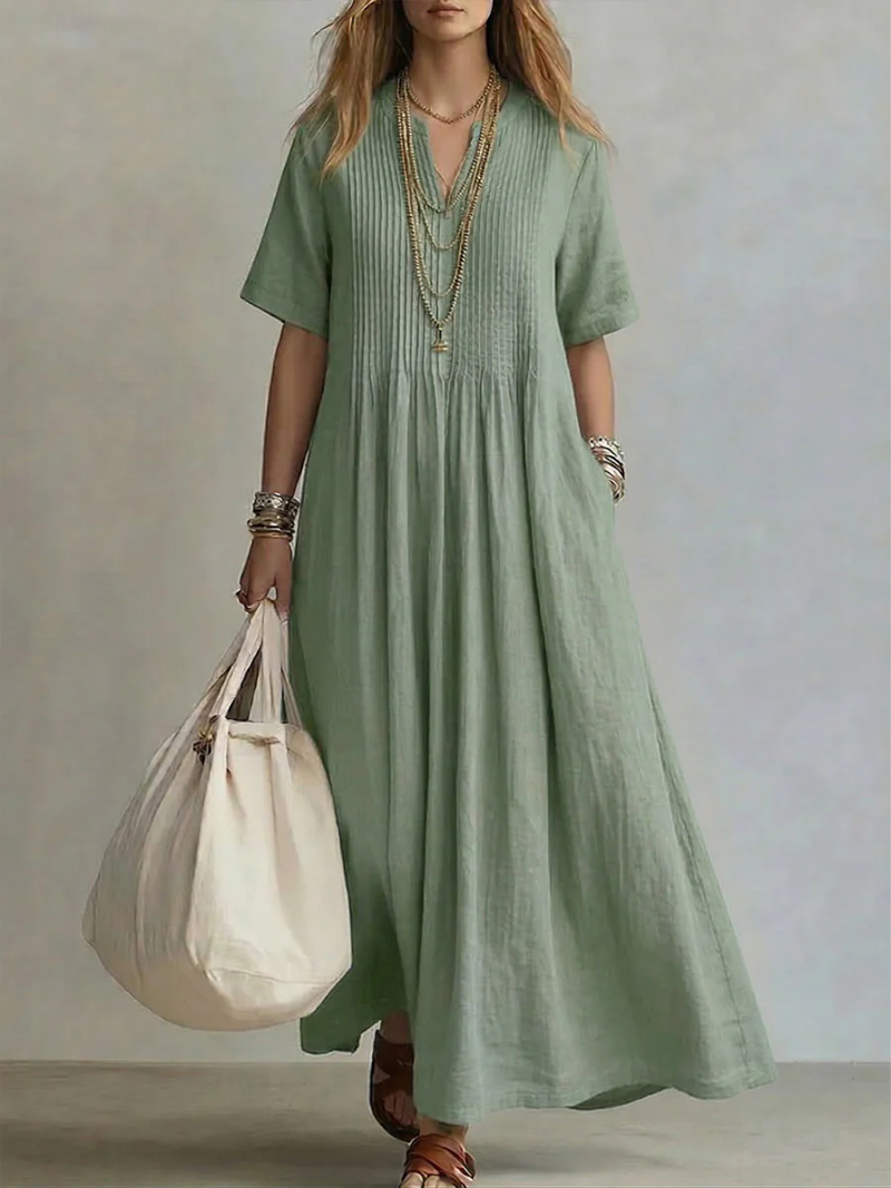 Abito plissettato da donna senza maniche - Elegante e leggero