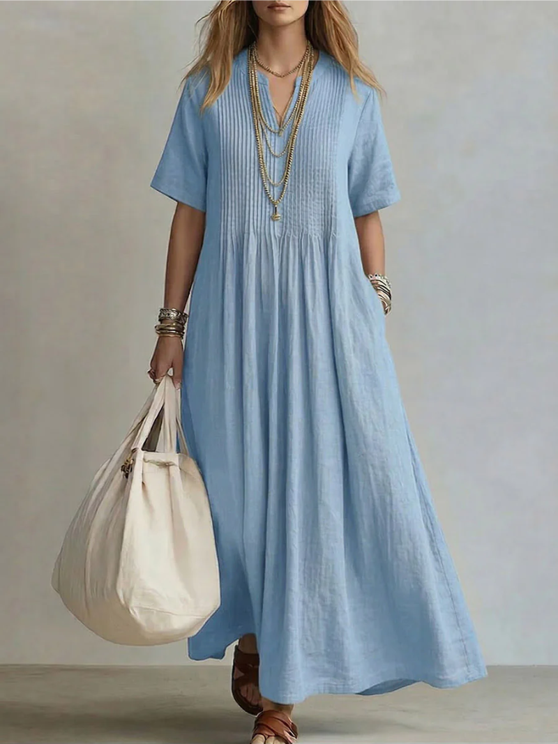Abito plissettato da donna senza maniche - Elegante e leggero