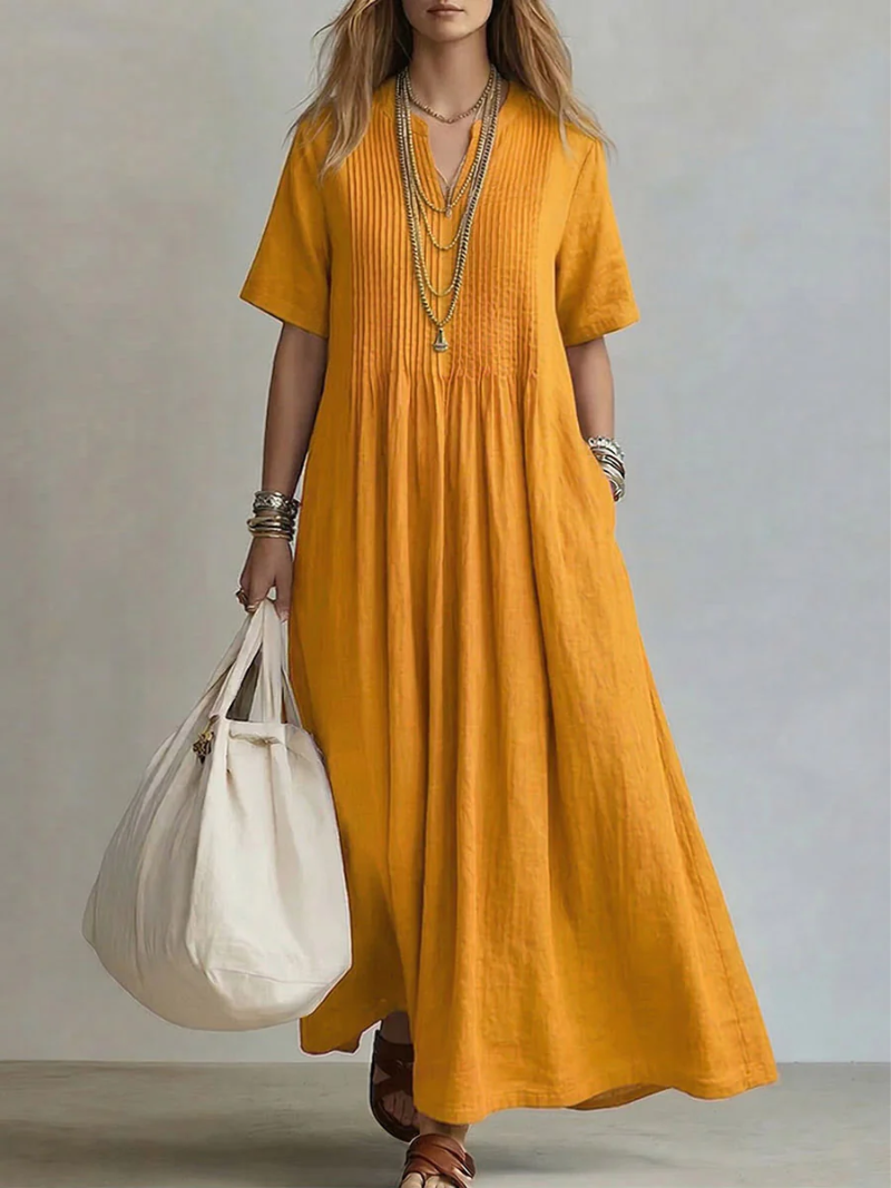 Abito plissettato da donna senza maniche - Elegante e leggero