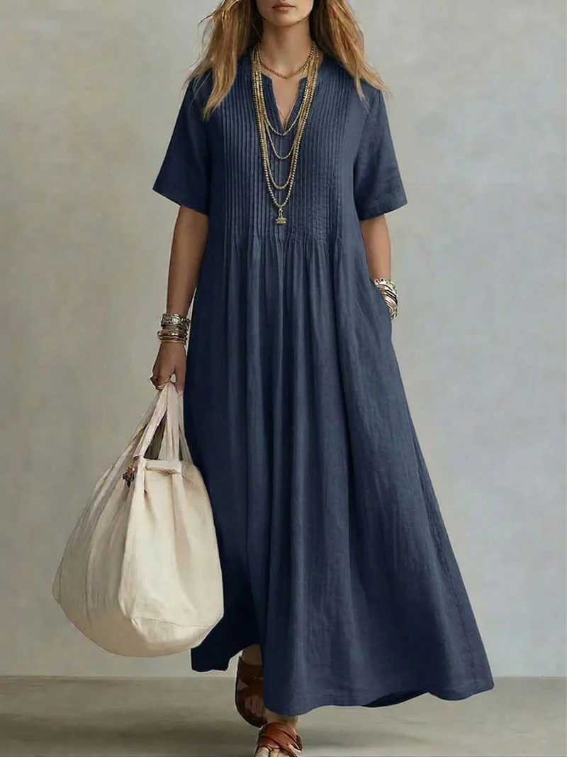 Abito plissettato da donna senza maniche - Elegante e leggero